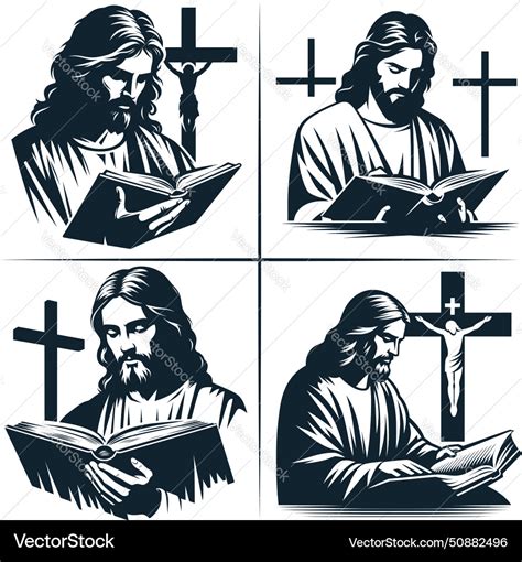 Jesus christ cross jesus praying Royalty Free Vector Image