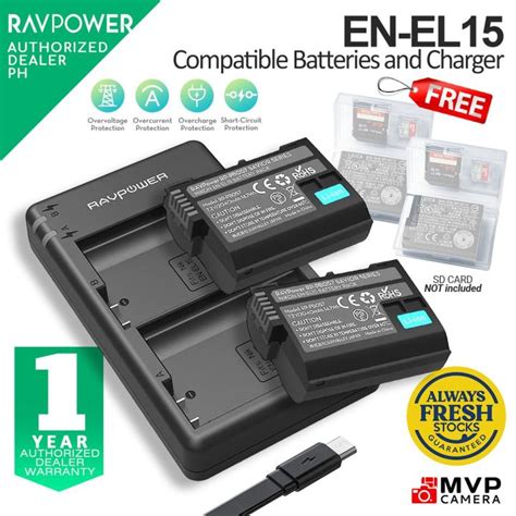 RAVPOWER EN EL15 ENEL15 EN EL15a EN EL15a Battery Charger Set MVP