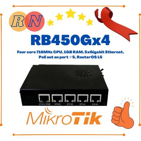 Jual Mikrotik RB450Gx4 5 Port Gigabit Ethernet Shopee Indonesia