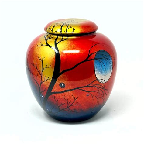 Ceramic Cremation Urn Adult Hand Painted Tree Aesthetic Urns Urns