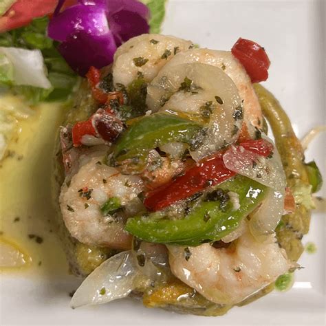 Mofongo With Shrimp In Stewed Sauce Con Camarones En Salsa Criolla