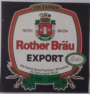 Drink Label Rother Brau Export Rother Bräu Germany Federal Republic