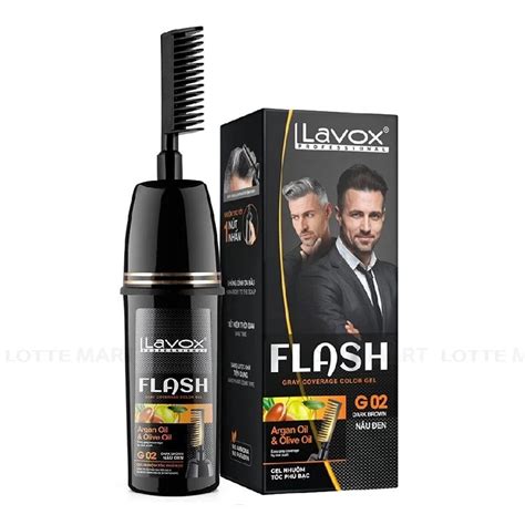 Gel Nhuộm Tóc Phủ Bạc Lavox Màu Nâu Đen Chai 150ml