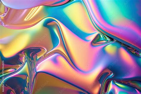 Holographic Liquid Background Holograph Color Texture With Foil Effect