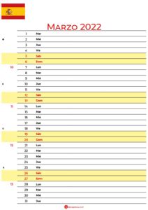 Descargar Calendario Marzo Espa A Para Imprimir