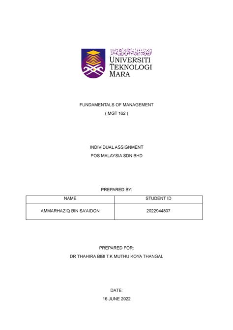 Mgt Individual Task Pos Malaysia Edit Fundamentals Of Management