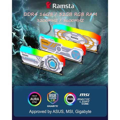 Ramsta Ddr4 16gb 2x8gb32gb 2x16gb Snail Rgb Ram Gaming 3200mhz