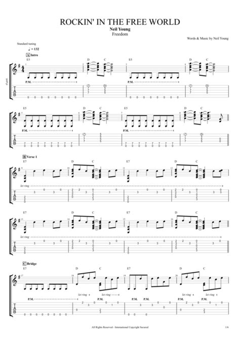 Rockin In The Free World By Neil Young Full Score Guitar Pro Tab