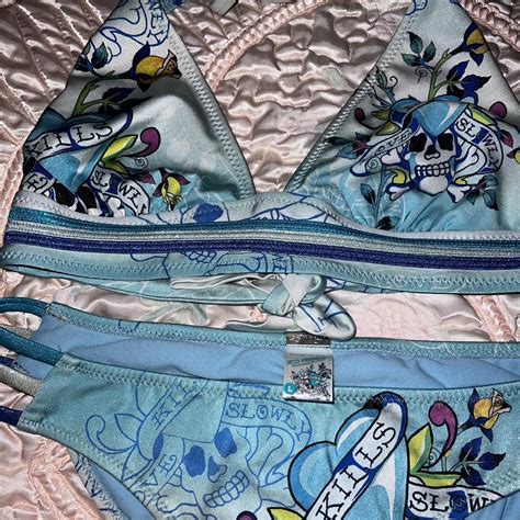 Ed Hardy Bikini In Good Condition Refer To Last Two Depop