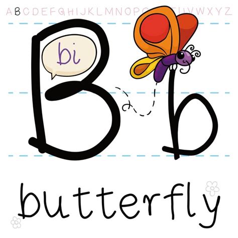 Premium Vector Cute Butterfly Flying Around Letters Ready For