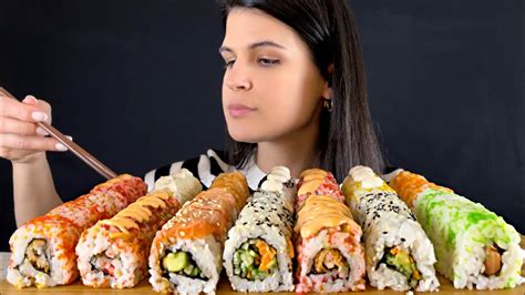 50 Pieces Of Sushi Mukbang Asmr Youtube