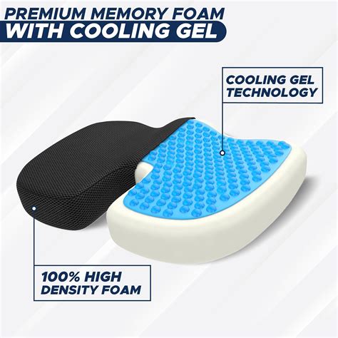 Econour Gel Seat Cushion For Pressure Relief Office Chair Gel Cushion For Sciatica Pain Relief