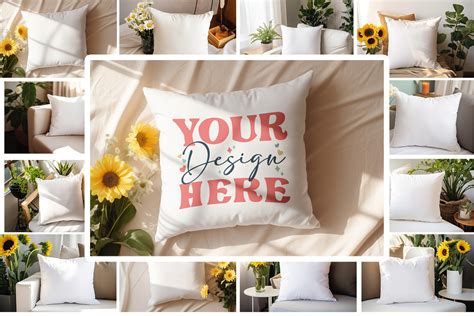 Square Pillow Mockup Bundle Sublimation Graphic By Crafty Corner