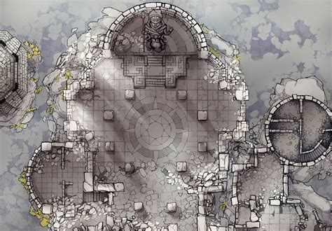 The Forgotten Monastery Interior Battle Map By 2 Minute Tabletop