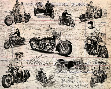 Vintage Harley Davidson poster Digital Art by Eti Reid