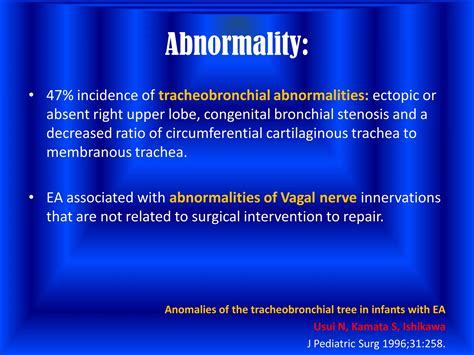 Esophageal Atresia And Tracheoesophageal Fistula Ppt