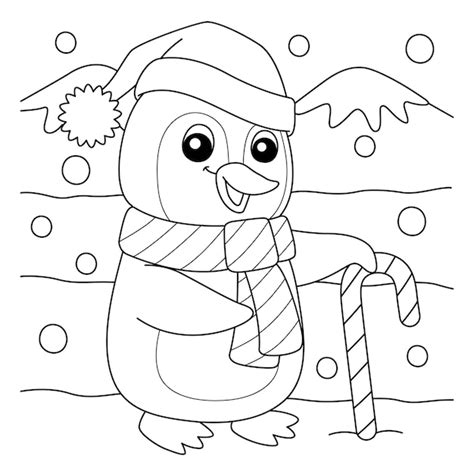 Dibujos De Pinguinos Navidad Para Colorear Vsun