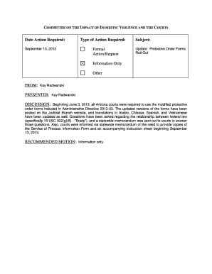 Fillable Online Azcourts Protective Order Forms Roll Out Arizona