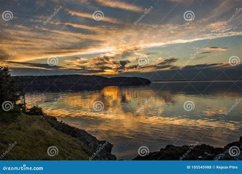 Sunset Off the Bay of Fundy Stock Photo - Image of island, manan: 105545988