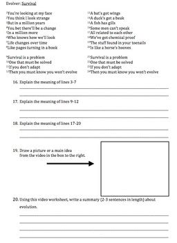 Bill Nye Evolution Video Worksheet by Mayberry in Montana | TPT