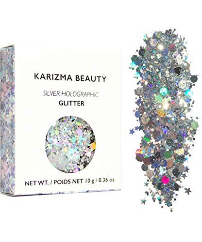 Karizma Holographic Silver Body Glitter 10g Chunky Face Glitter Hair Glitter Eye Glitter And