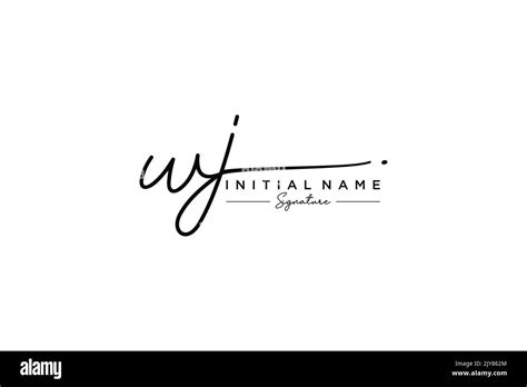 WJ Signature Logo Template Vector Hand Drawn Calligraphy Lettering