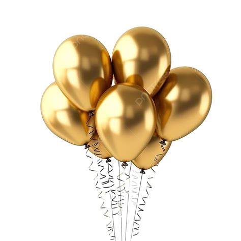 Happy Birthday Foil Balloons Curved Gold Style 3d Rendering, 3d, Gold ...