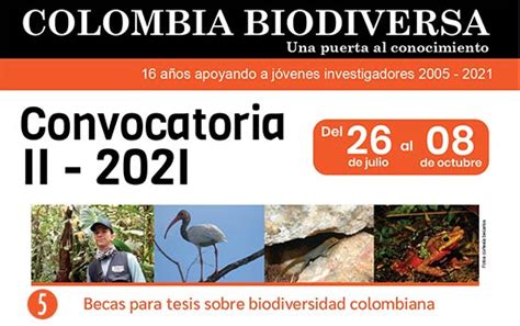 Convocatoria Ii 2021 Becas Colombia Biodiversa