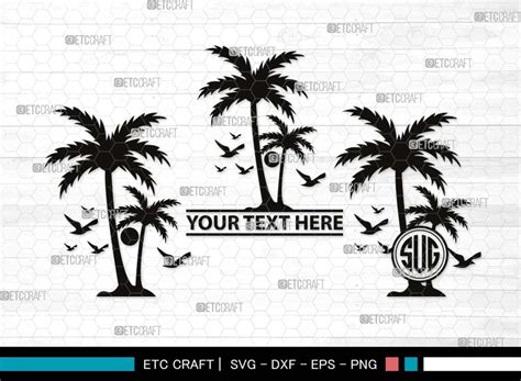 Palm Tree Monogram, Palm Tree Silhouette, Palm Tree SVG, Palm Svg ...