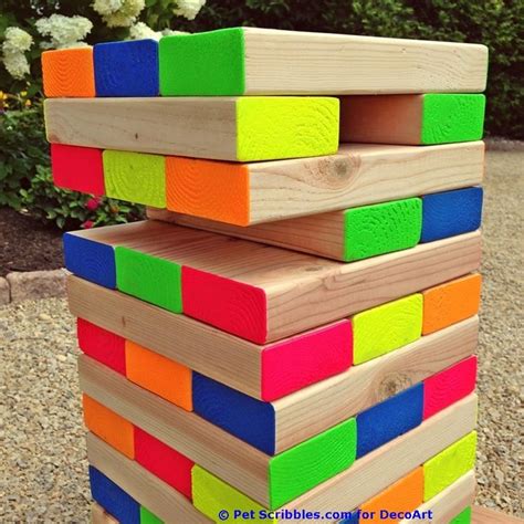 How To Make A Colorful Outdoor Giant Jenga Game Jenga Game Giant