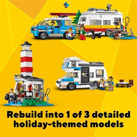 LEGO 31108 Creator 3in1 Caravan Family Holiday Toy with Car, Camperva ...