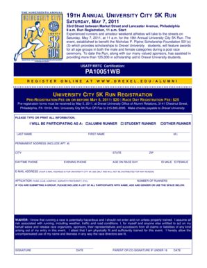 Fillable Online Drexel Univcity K Reg Form Drexel University