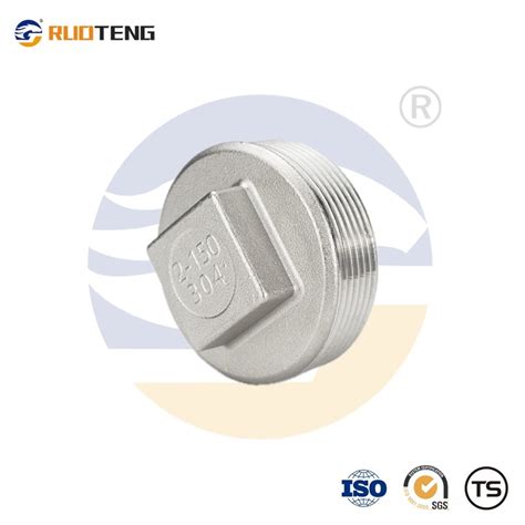 Ruoteng Stainless Steel Threaded Square Head Plug Pipe Fitting Ss