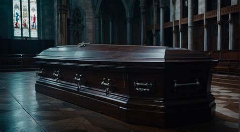 closed coffin   church premium ai generated image