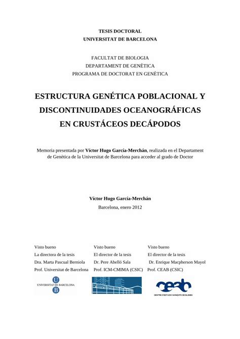 Pdf Estructura Gen Tica Poblacional Y Discontinuidades Digital