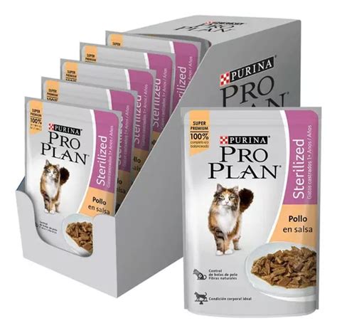 Pouch Pro Plan Gato Adulto Esterilizado Sabor Pollo 15 X 85g Meses