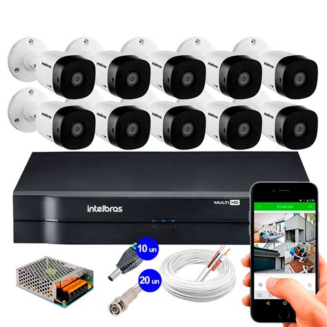 Kit 10 Câmeras Intelbras VHD 1220 B Full HD 1080 Lite DVR Intelbras