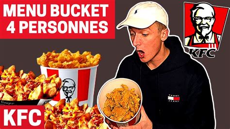 Je MANGE Un Menu BUCKET 4 PERSONNES KFC Tenders De Poulet Et Frites De