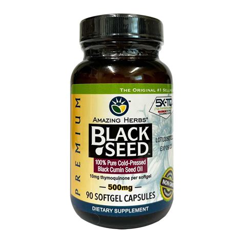 Buy Black Seed 100 Pure Cold Pressed Black Cumin Seed Oil 500mg By Amazing Herbs I Healthpost Nz