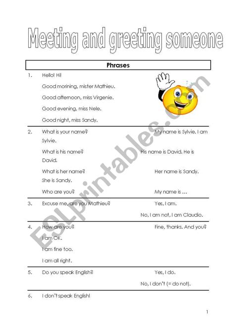 Meeting And Greeting Someone ESL Worksheet By Swielvie