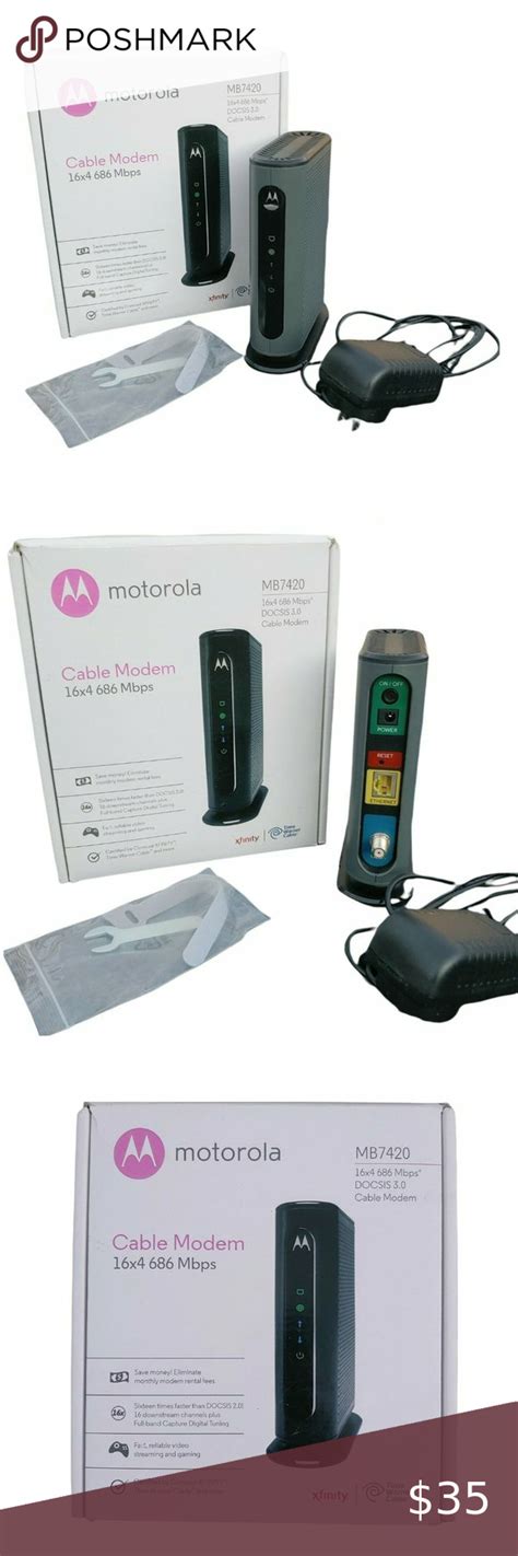 Motorola Mb7420 686mbps Docsis 30 Cable Modem For Comcast Xfinity