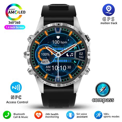 Reloj Inteligente Nfc Para Hombre Pulsera Con Rastreador Gps Pantalla