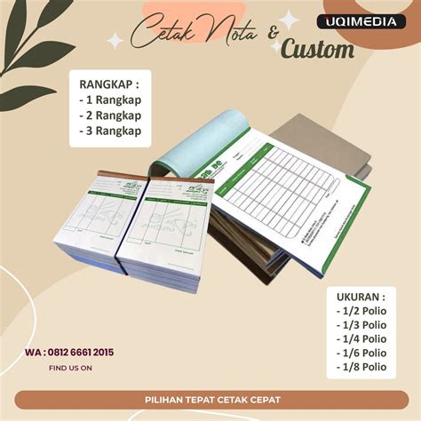 Jual Nota Bon Faktur Surat Jalan Kwitansi CUSTOM 1ply 2ply 3 Rangkap