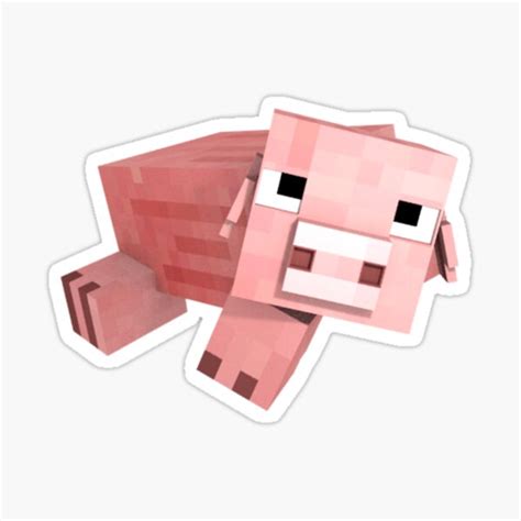 Minecraft Pig Sticker For Sale By Jamcayt Redbubble