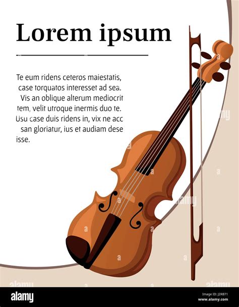 Vector Illustration In Flat Style Design Classical Violin Isolated Musical Instrument On White