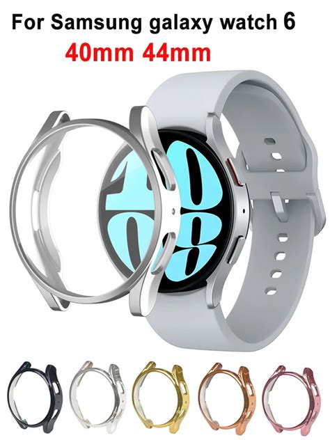 Case For Samsung Galaxy Watch 6 44mm 40mm Plated Screen Protector Tpu All Around Bumper Shell