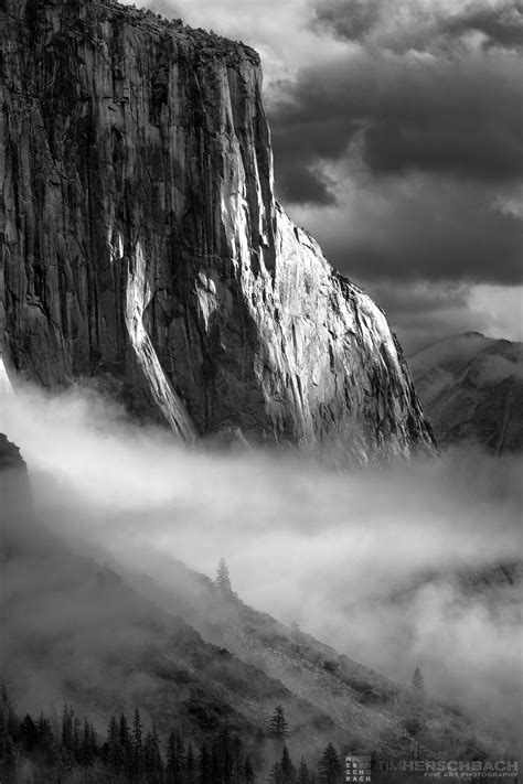 El Capitan With Clouds Yosemite National Park California Tim