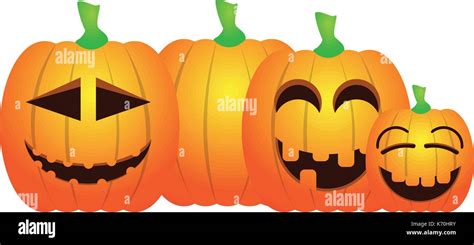 Set Of Jack O Lanterns Stock Vector Image And Art Alamy