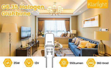 Klarlight G6 35 Halogen 35W 12V Halogenbirne Dimmbar Niedervoltlampe