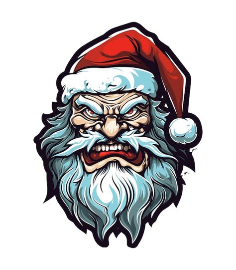 Premium Vector Santa Zombie Hand Drawn Logo Design Illustration